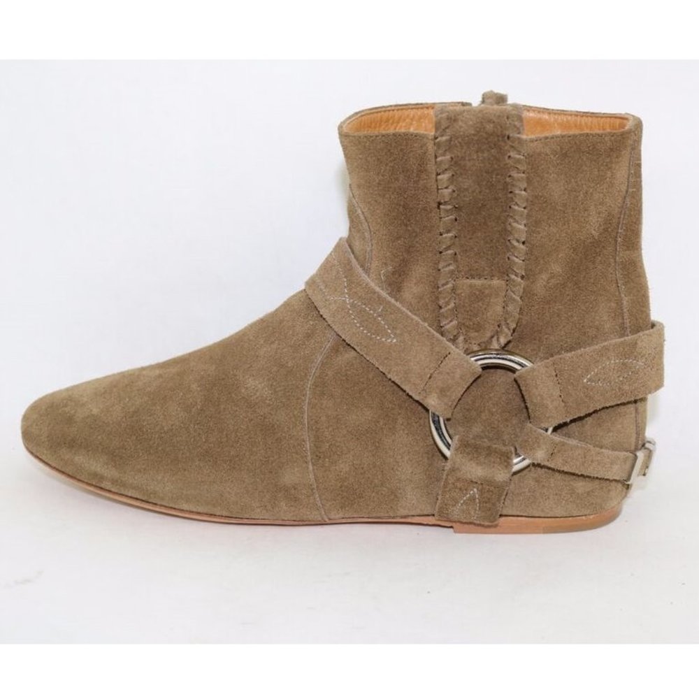 NEW $750 ISABEL MARANT RALF ANKLE BOOTIE HARNESS MOTO HIDDEN WEDGE 35 (Z1) - Picture 3 of 8